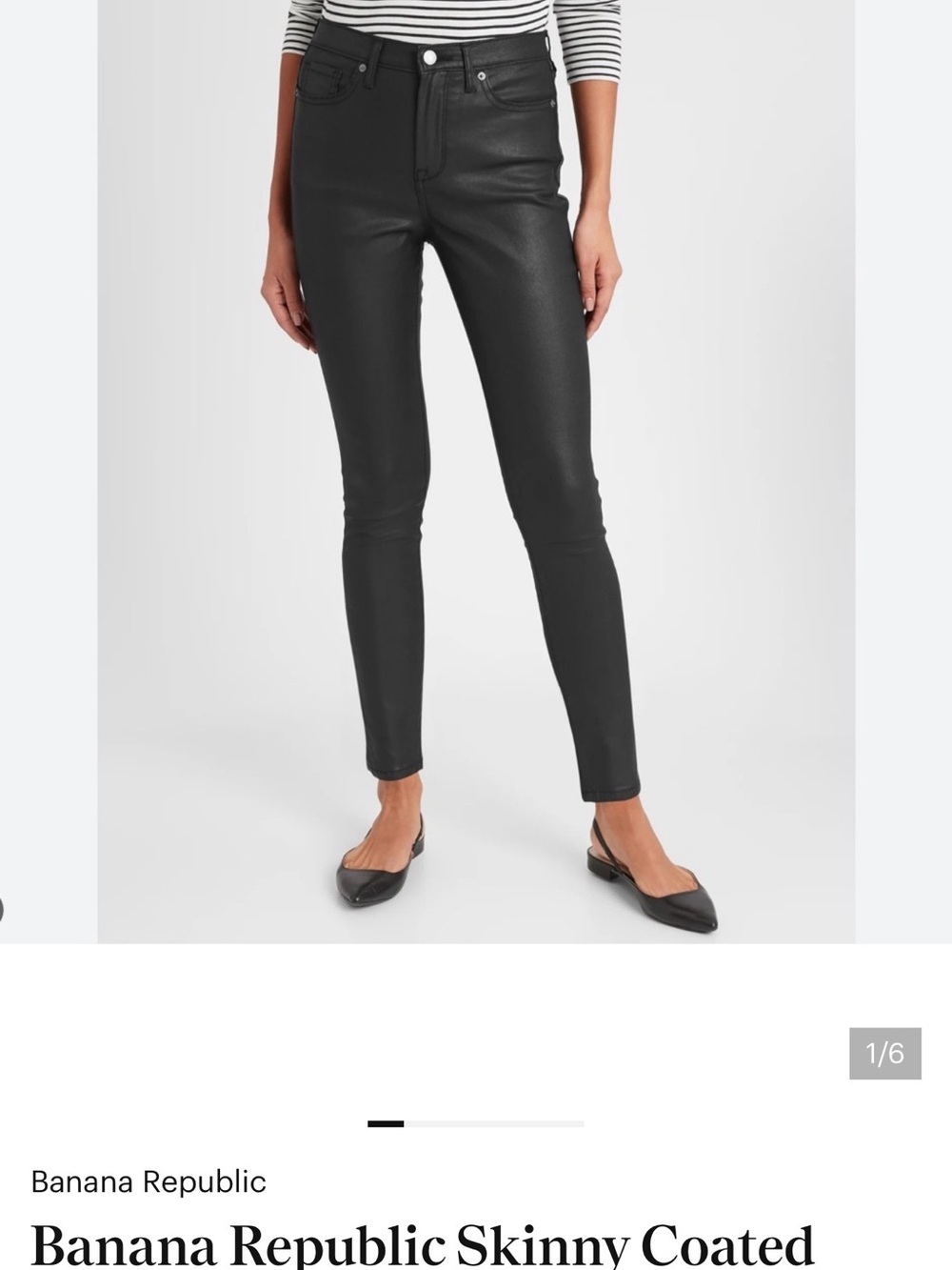 Banana Republic Black Coated Skinny Pants